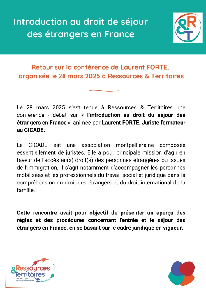 Retour sur la conférence de Laurent FORTE, organisée le 28 mars 2025 à Ressources & Territoires